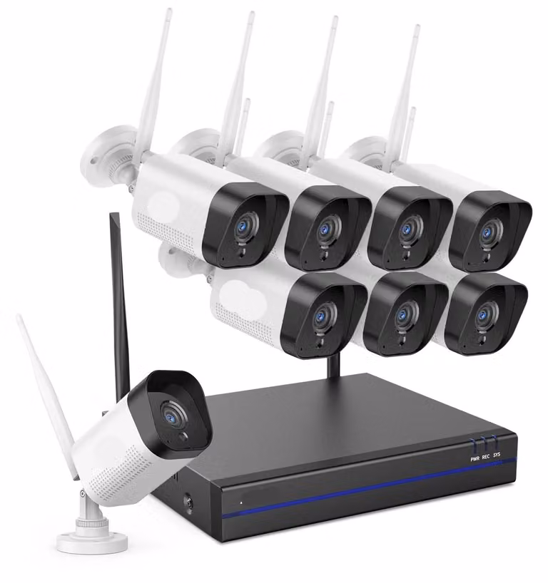 Kit di telecamere di sicurezza wireless – Telecamera Wi-Fi – Telecamera per esterni – Sistema NVR – 3MP – Visione notturna
