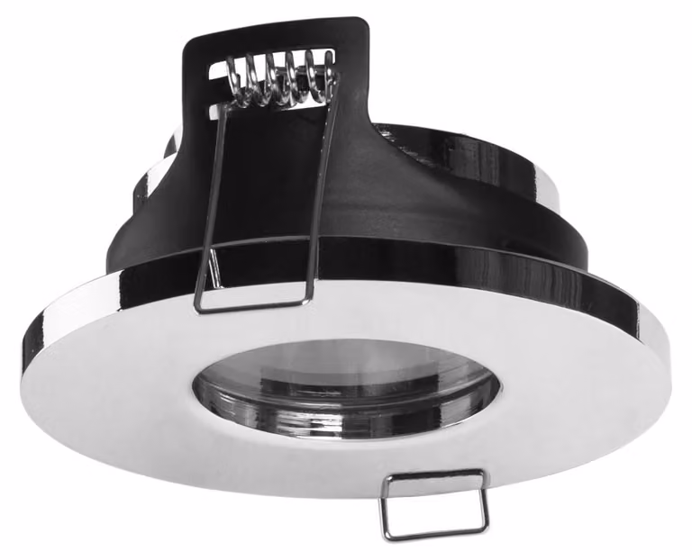 Rame - Plafoniera da incasso di 85 mm di diametro, per lampada GU10, finitura cromata