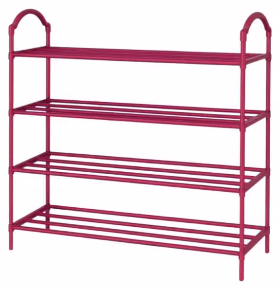 Scaffale per scarpe, organizer per scarpe, armadio a più livelli, rosa, scaffale a 4 livelli, grande
