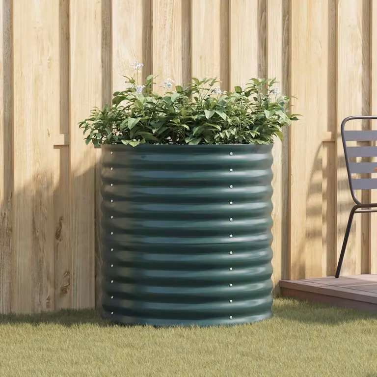 Letto rialzato vidaXL in acciaio verde per orto e giardino L 80 x P 80 x H 81 cm