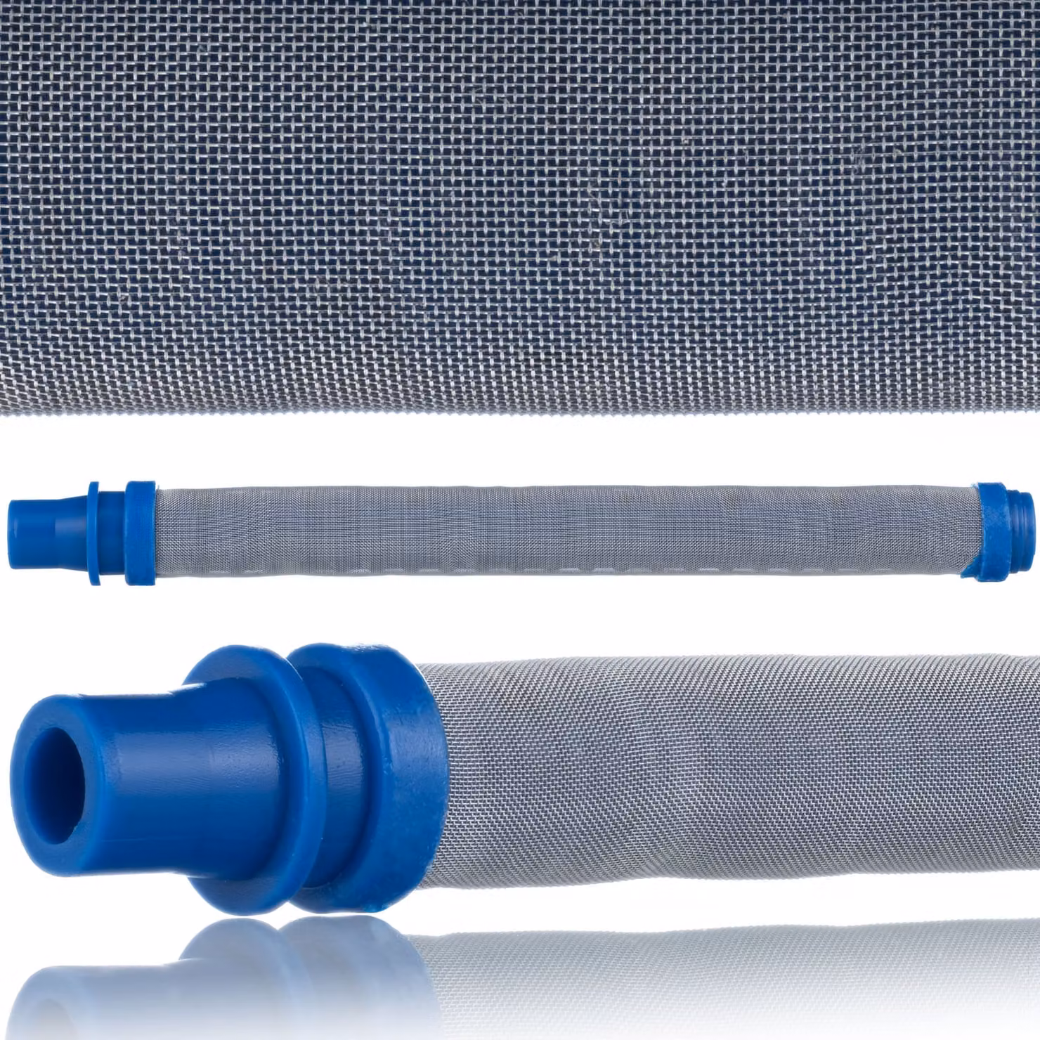 Rosfix Filtro a Bastoncino Blu da 150 Maglie – Per Spruzzatori di Vernice | Lunghezza 100 mm | Per Ugelli da 0,011" a 0,013"