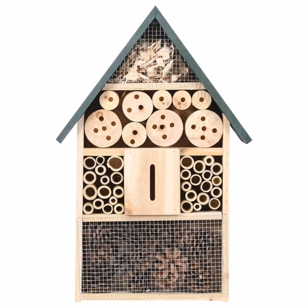 vidaXL Alberghetto per insetti 31x10x48 cm in legno di abete