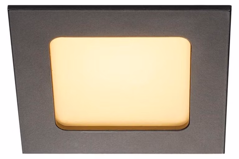 Frame Basic luce da incasso angolare 9x9 cm set con driver nero 3000K