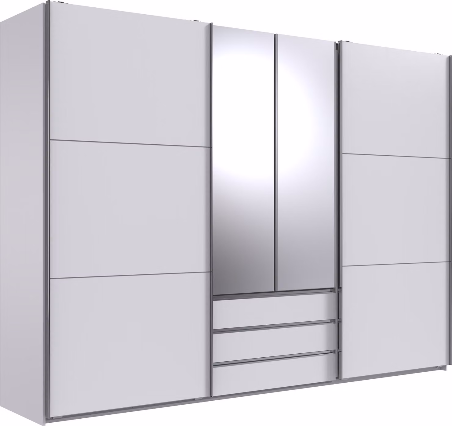 Armadio ad ante scorrevoli >MAGIC< in BIANCO - 300x216x65cm (LxAxP)