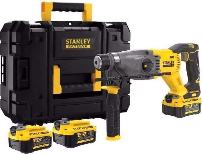 Trapano a percussione a batteria Stanley Fatmax V20 SFMCH900M22-QW, brushless, 18 V, 2 batterie da 2 Ah + caricabatterie da 2 A, energia di percussione 2,0 joule, 3 modalità