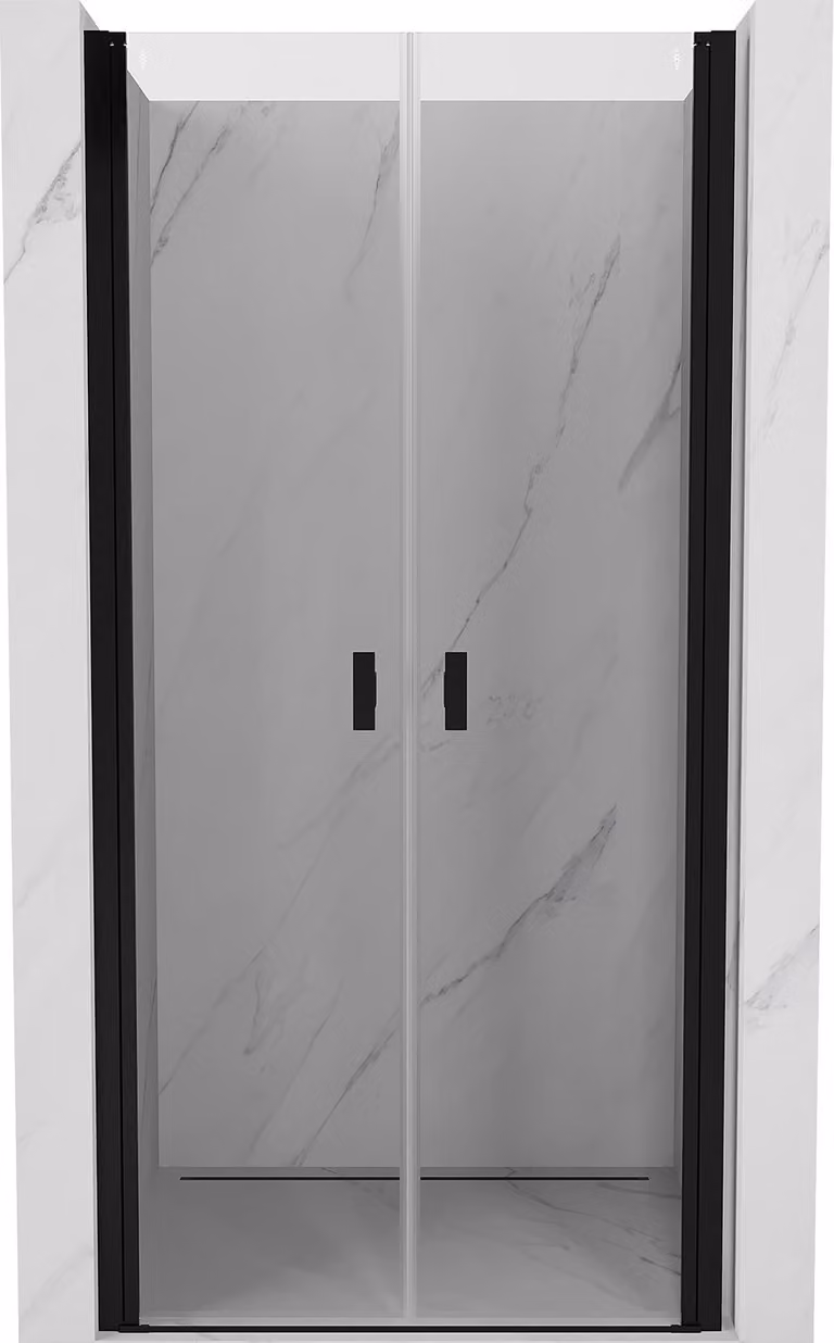 Mexen Mist porta doccia a battente 75 cm, trasparente, nero - 8A7-075-000-70-00