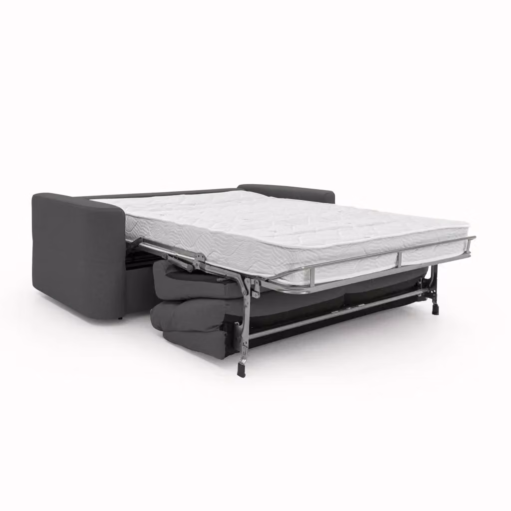 Divano letto Cupido Divani.Store in tessuto impermeabile simil cotone antracite L: 202 cm, Materasso: 140 x 190 cm – 2