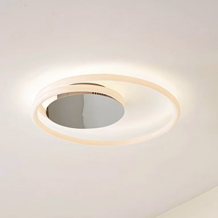 Plafoniera a LED Valenora Lucande, dimmerabile, Bianco / Opale, Soggiorno / Sala da pranzo, Plastica, Moderno, Plafoniera LED