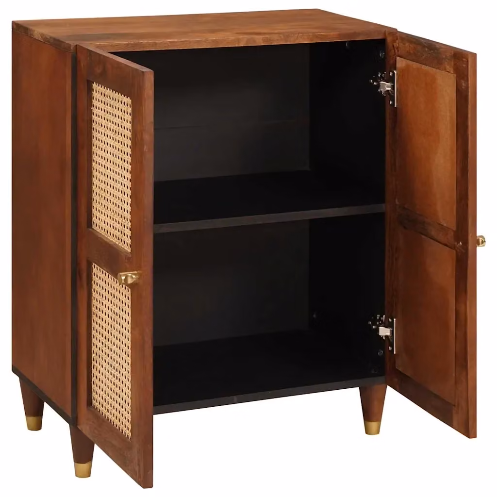 Credenza moderna vidaXL in legno di mango massello marrone L: 60 cm, P: 33 cm, H: 75 cm – 2