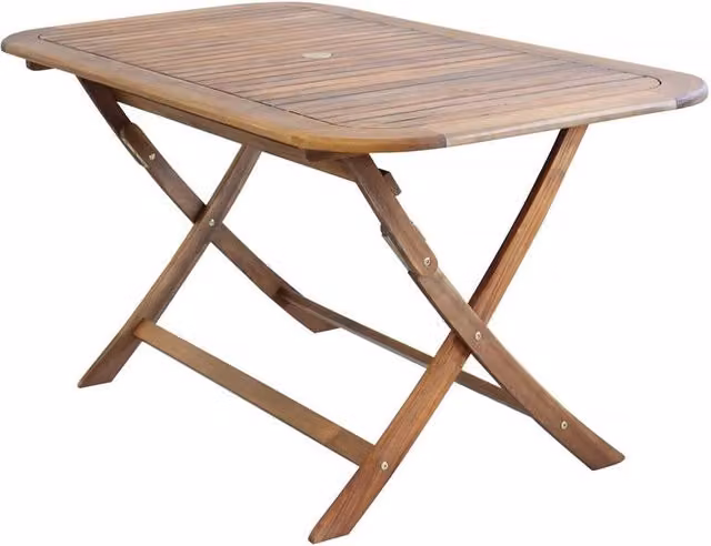 TAVOLO PIEGHEVOLE IN LEGNO DI ACACIA MASSICCIO 15OX80X74 CM LEGNO NATURALE OKX