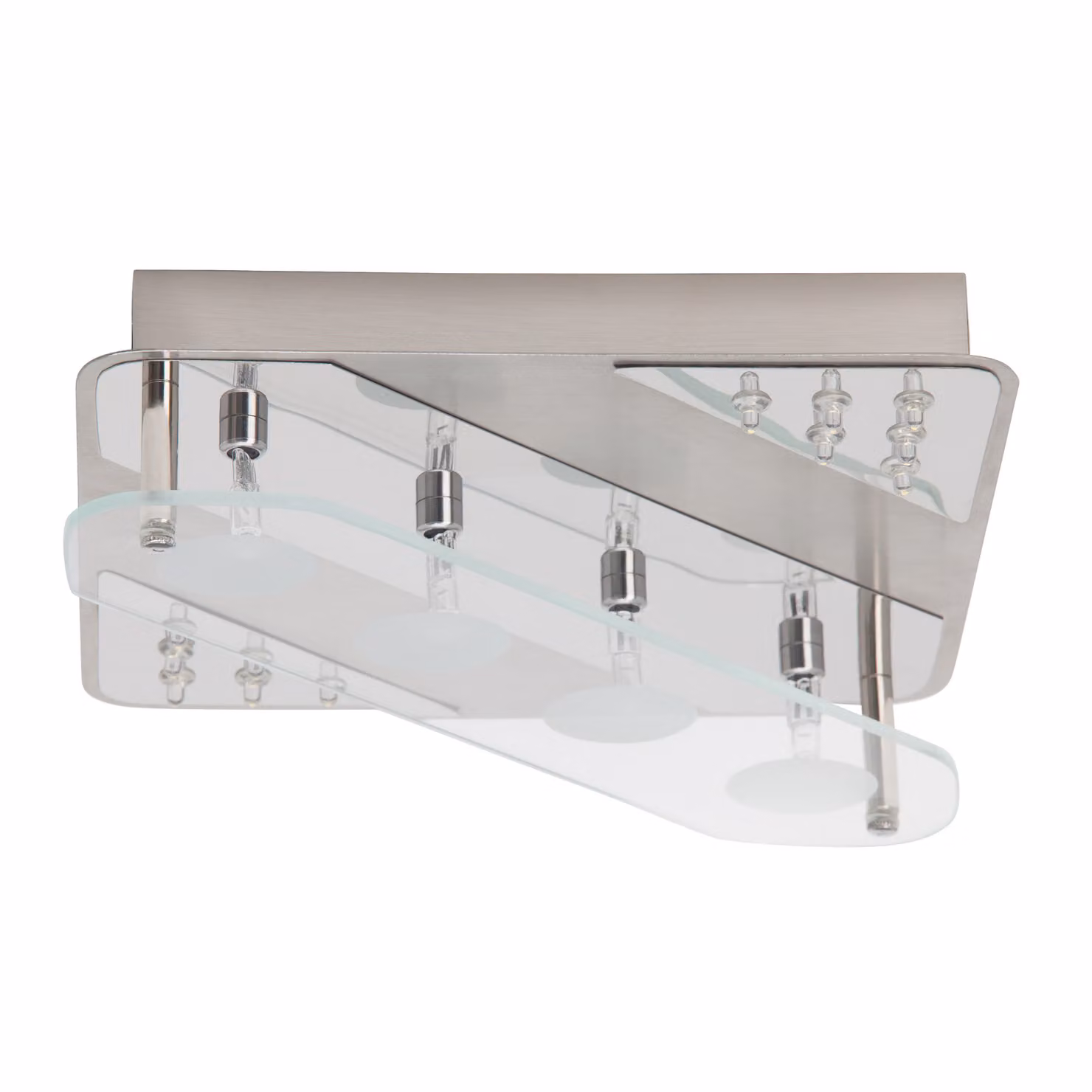 Brillante Sarro DE 4 x10W+LED 12x0,07W Plafoniera, 4 luci ferro/cromo G94133/77