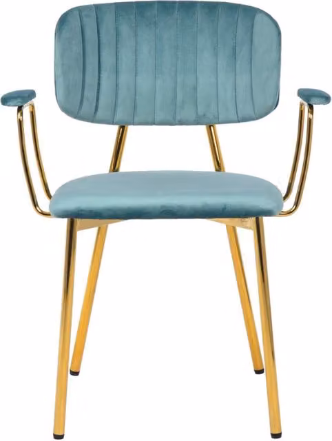 Set di 2 sedie Giselle 200 in velluto menta e oro