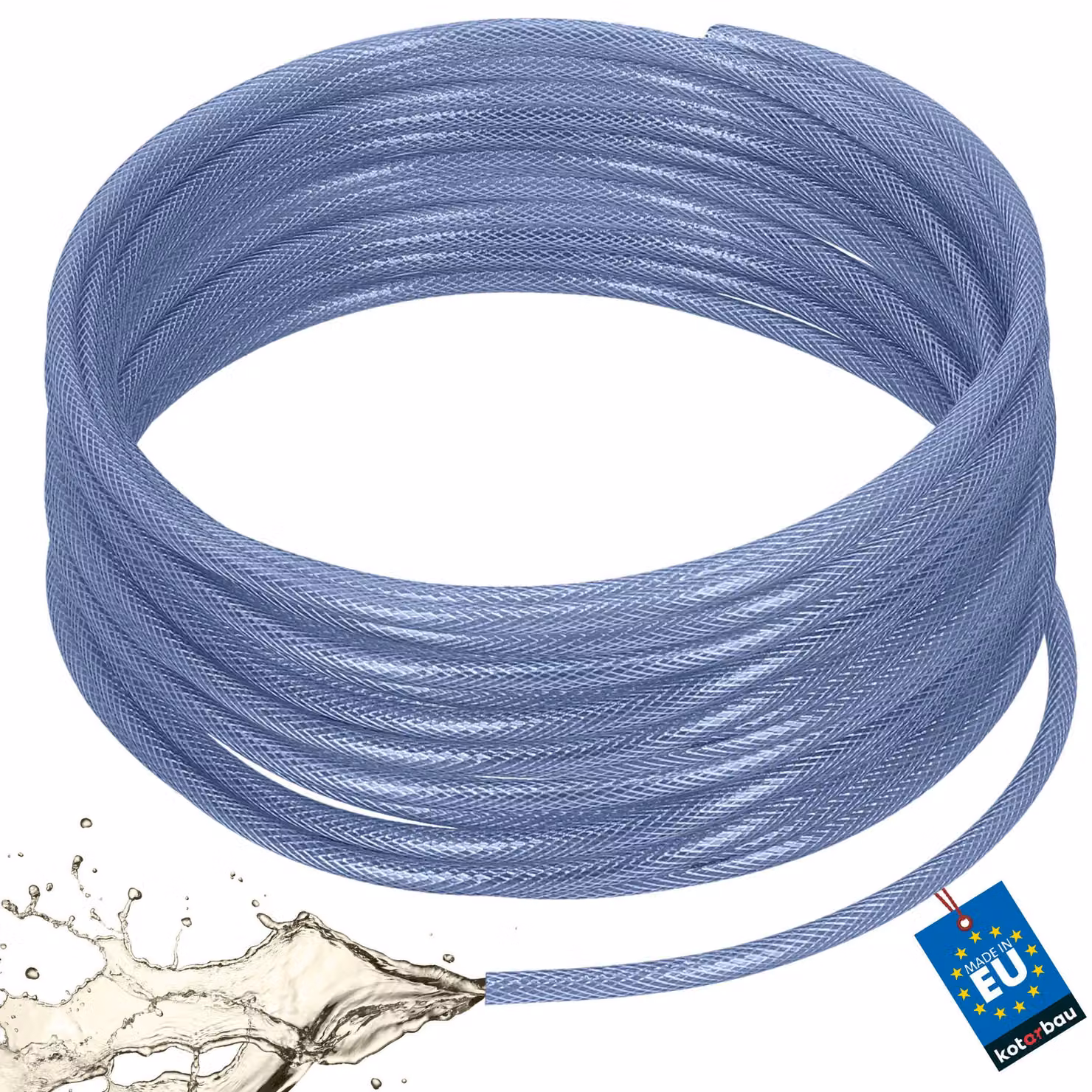 KOTARBAU® Tubo Aria Compressa ø 6 mm / 3 mm Tubo Acqua 50 m Tubo Trasparente Flessibile PVC Blu