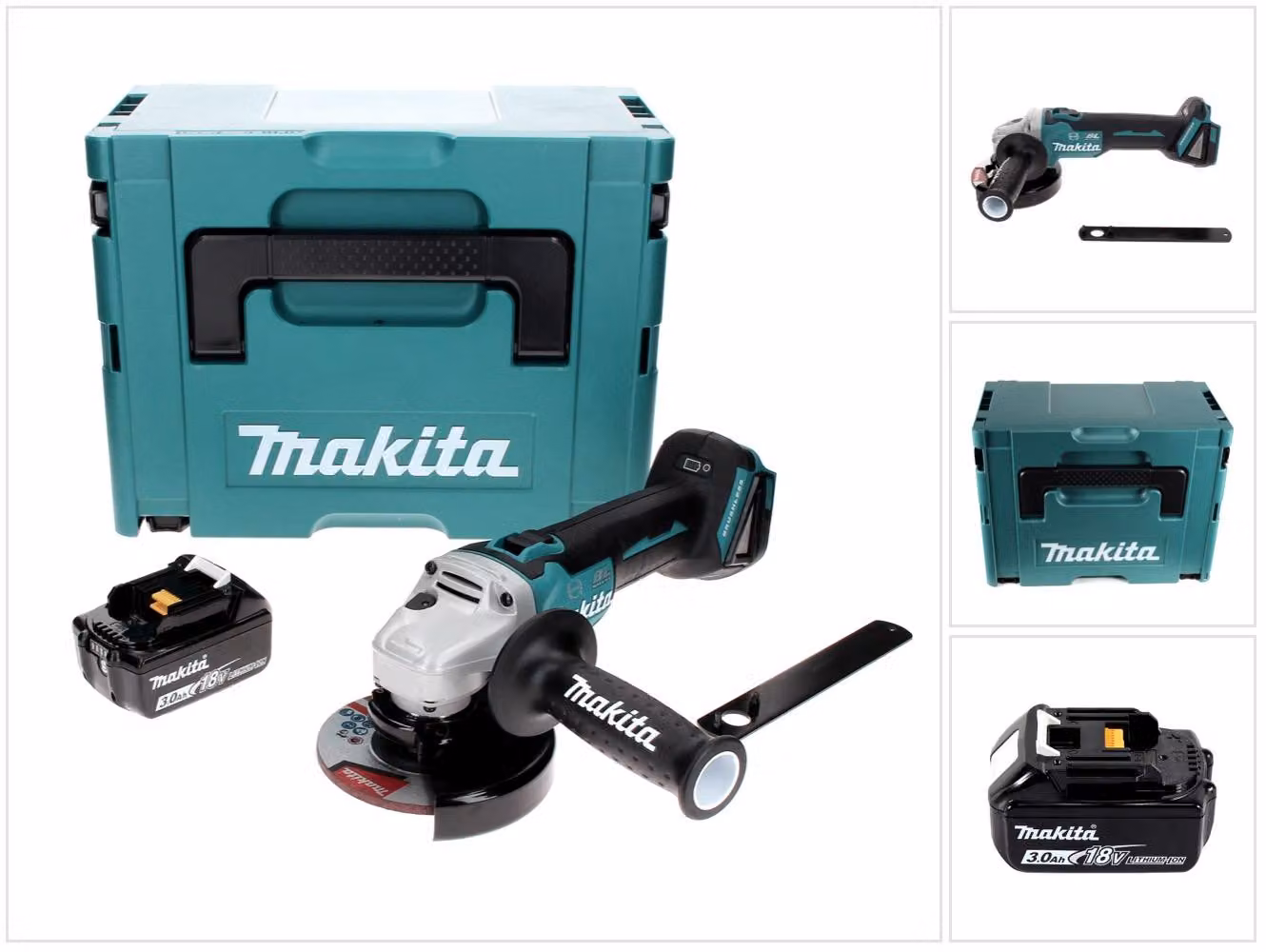Makita DGA 506 F1J Smerigliatrice angolare a batteria 18 V 125 mm brushless + 1x batteria ricaricabile 3,0 Ah + Makpac - senza caricabatterie