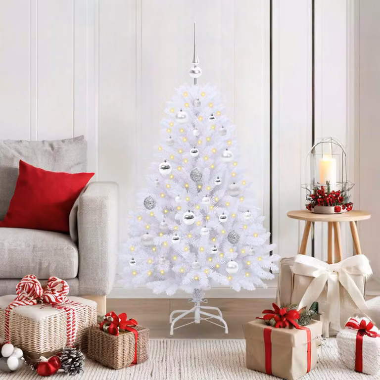 Maison Exclusive - Albero di Natale artificiale pieghevole, bianco, 120 cm, in PVC e acciaio
