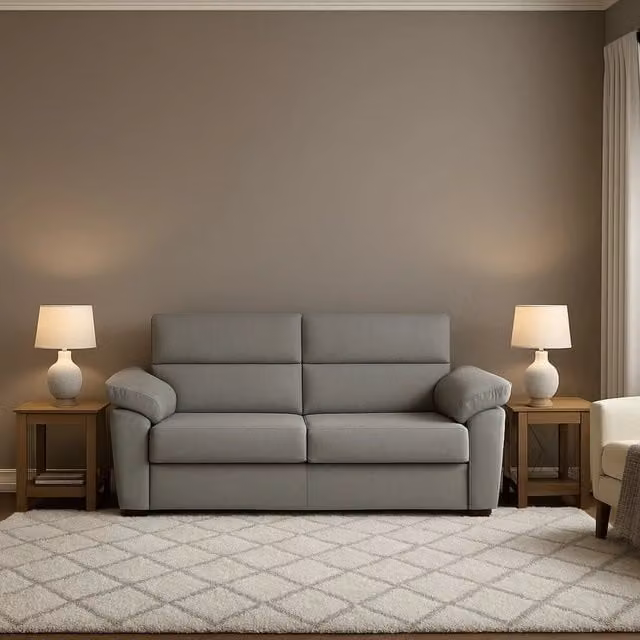 Divano Letto 2 Posti Contrada DMORA Grigio Chiaro con Copertura Sfoderabile e Contenitore, Made in Italy