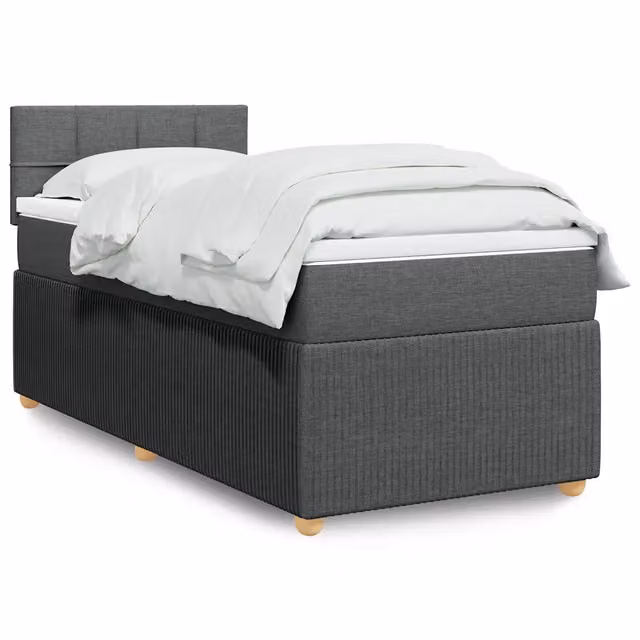 Letto Ibrido con Giroletto a Molle e Materasso vidaXL Grigio e Bianco L/P: 100 x 200 cm