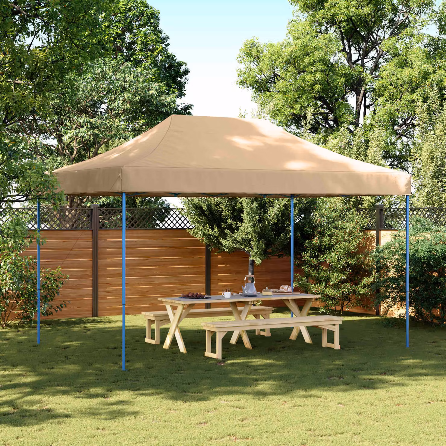 Tenda Party vidaXL in tessuto Oxford beige L: 292 cm, P: 440 cm, H: 315 cm