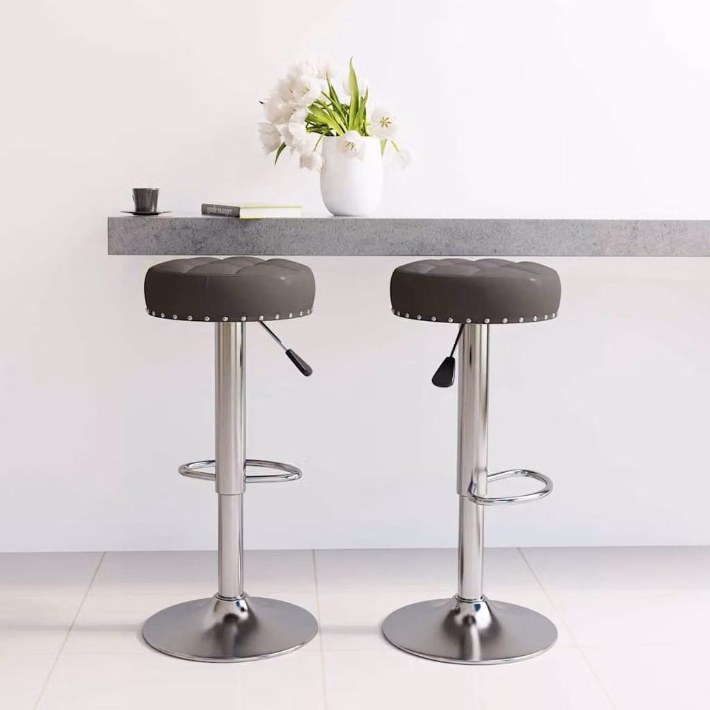 Set di 2 sgabelli da bar vidaXL neri in tessuto con base girevole a 360 gradi