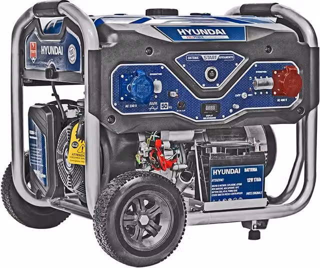 Generatore di Corrente a Benzina Hyundai 6 Kw 4 Tempi Blu