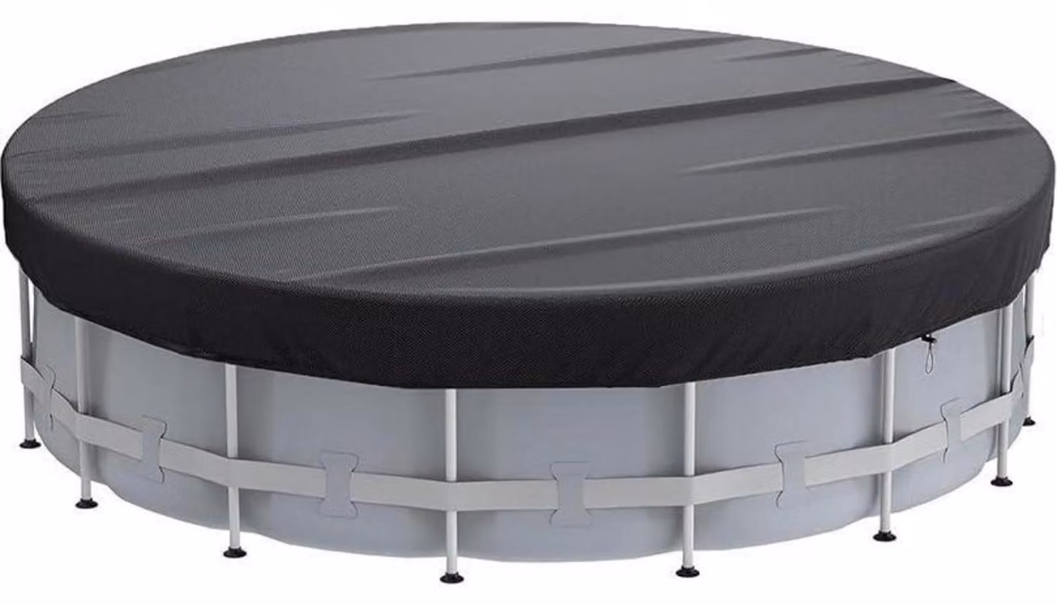 Copertura invernale per piscina, forma circolare, diametro 427 cm, tessuto Oxford 420D, colore nero