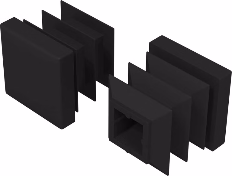 Tappi terminali 2 pcs Nero 15 x 15 x 15 mm PP