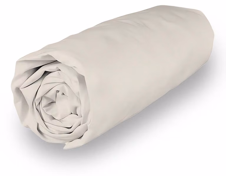 Solidchoice - Lenzuolo matrimoniale in cotone e poliestere, 180 x 200 cm, color ecru