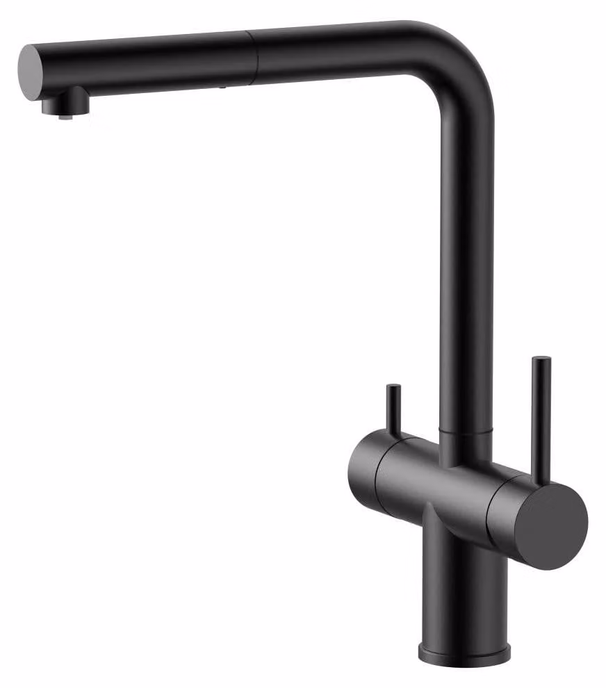 Miscelatore per cucina, finitura opaca nera, con doccetta estraibile, modello PS8120-10 Pure.Sink