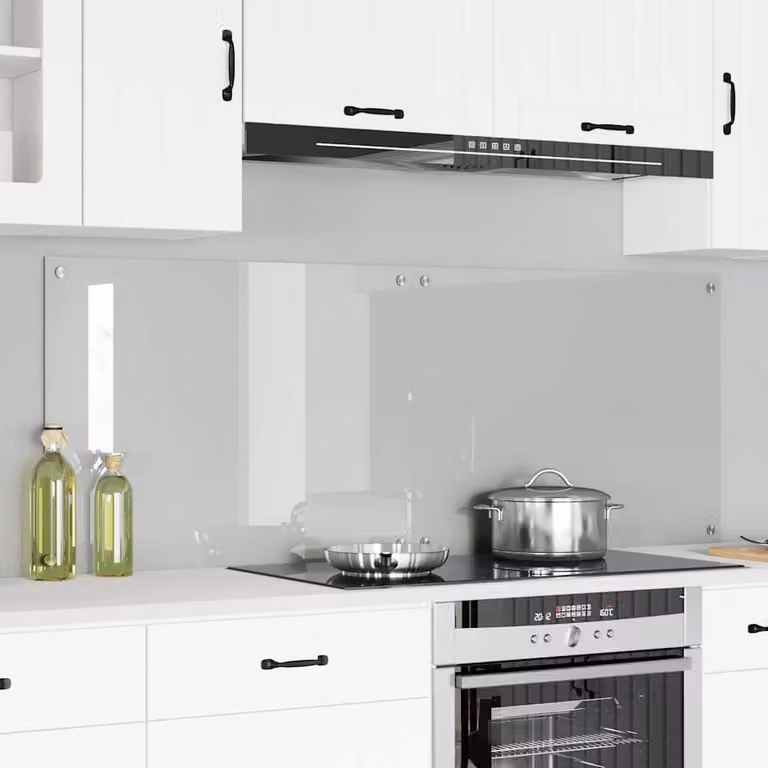Set di 2 schienali da cucina vidaXL in vetro temperato trasparente, L: 60 cm, H: 80 cm