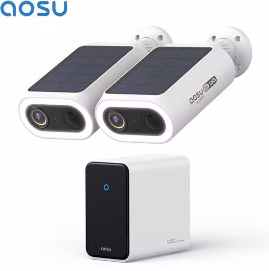 Sistema di telecamere di sicurezza - Risoluzione 4K - Wireless - Per uso esterno - Riconoscimento facciale tramite intelligenza artificiale
