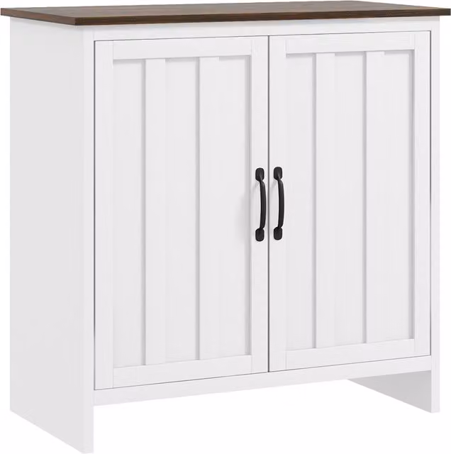 HOMCOM Credenza Cucina Moderna a 2 Ante con Ripiano Regolabile in Legno, 80x39.7x80cm, Bianco