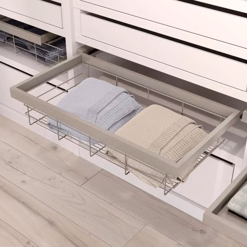 Kit cestello in filo con telaio a scorrimento e chiusura ammortizzata EMUCA, regolabile, modulo 800 mm, Nero opaco – 2