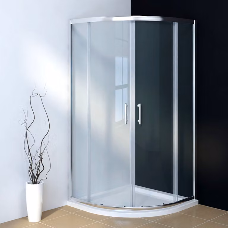 Cabina doccia rotonda a quadrante 80x80x185cm ESG porta girevole doccia Cabine doccia