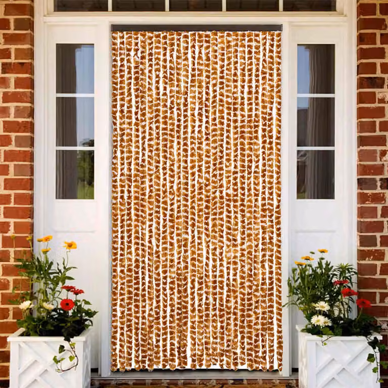 Zanzariera vidaXL in ciniglia color ocra e bianco L: 100 cm x H: 220 cm
