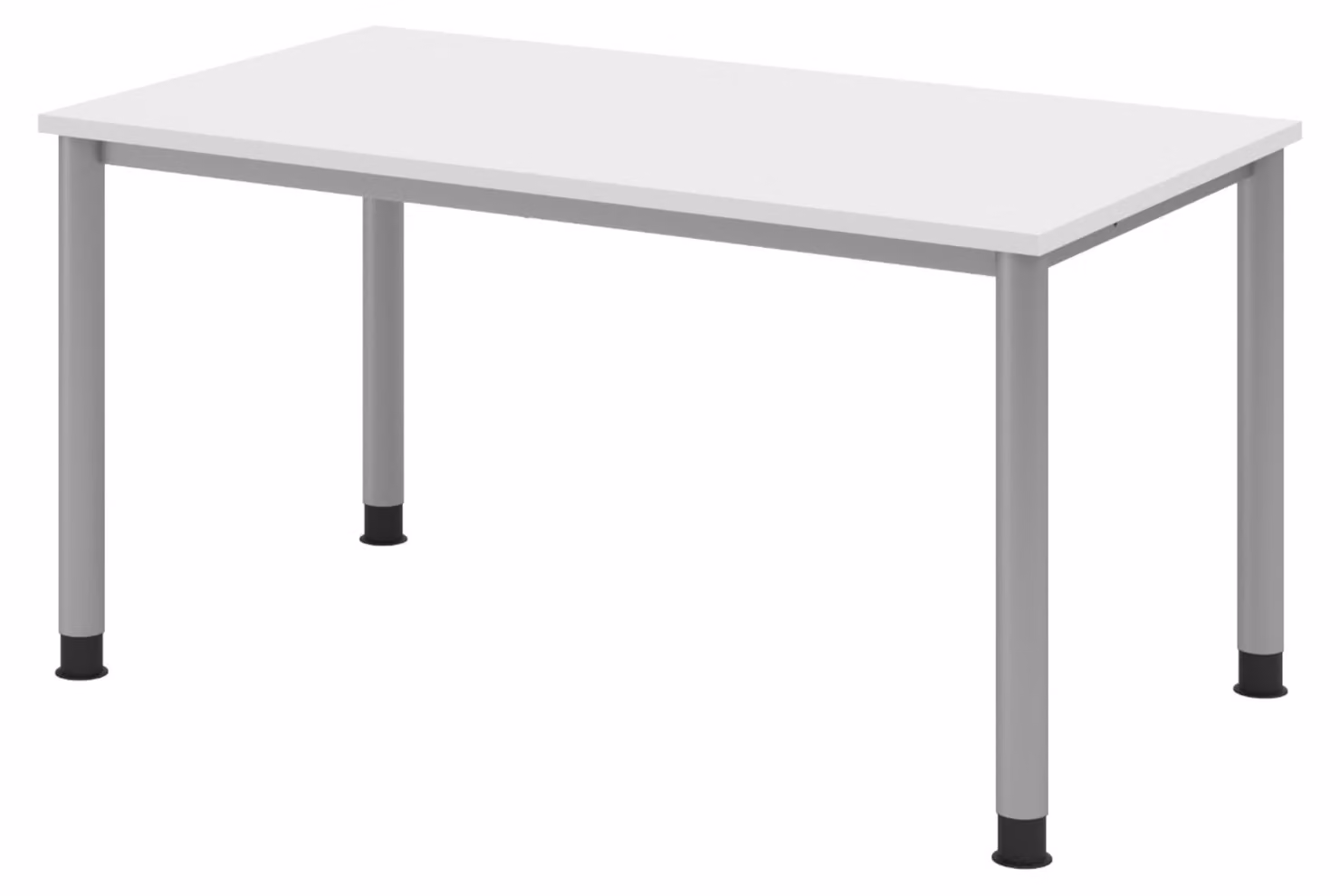 Scrivania bümö Serie H - Finitura: bianco, struttura: argento, dimensioni: 140 x 80 cm