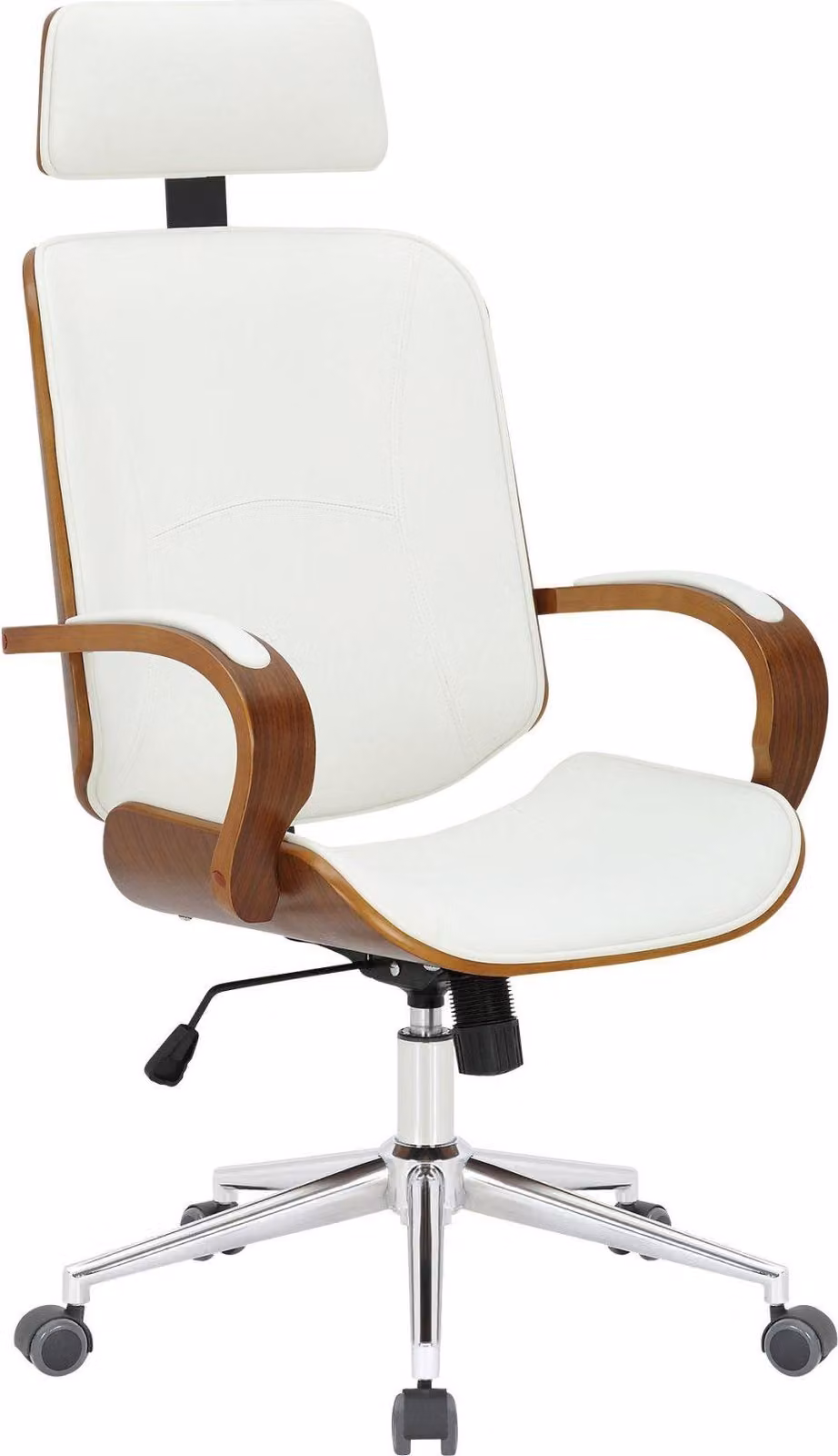 Sedia da ufficio ergonomica - Sedia con seduta - Comfort regolabile, adatta per l'ufficio e la casa | Colore: Noce/Bianco