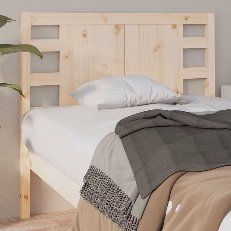 vidaXL Testiera per Letto in Legno Massello di Pino Naturale, Stile Rustico, L: 96 cm, P: 4 cm, H: 100 cm