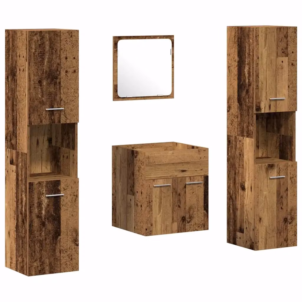 Mobile lavabo moderno vidaXL in legno e metallo marrone con ante a cerniera L: 41,0 cm, P: 38,5 cm, H: 46,0 cm – 2