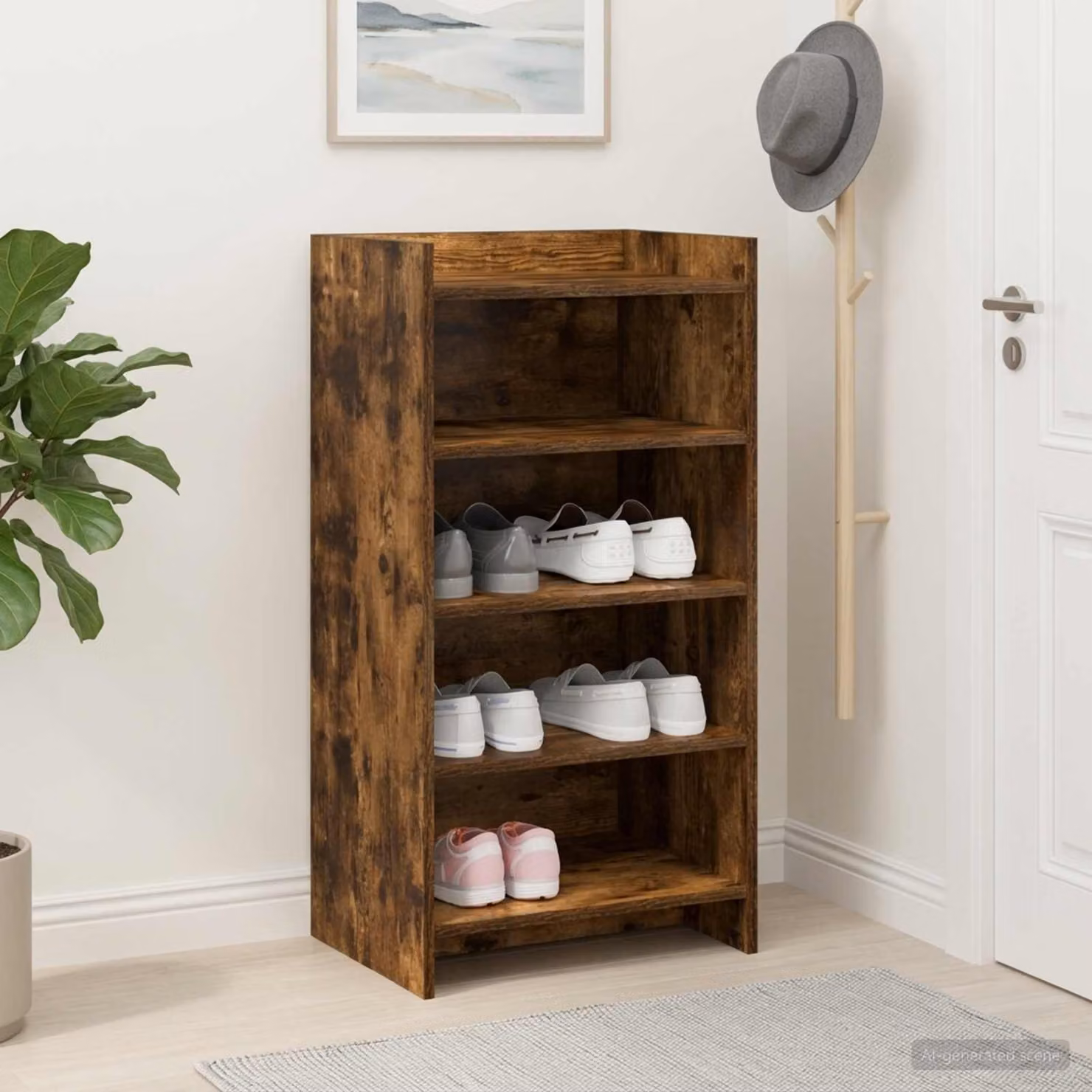 Mobile porta scarpe con ripiani vidaXL in stile moderno, colore marrone, L 48 cm x P 36 cm x H 92 cm