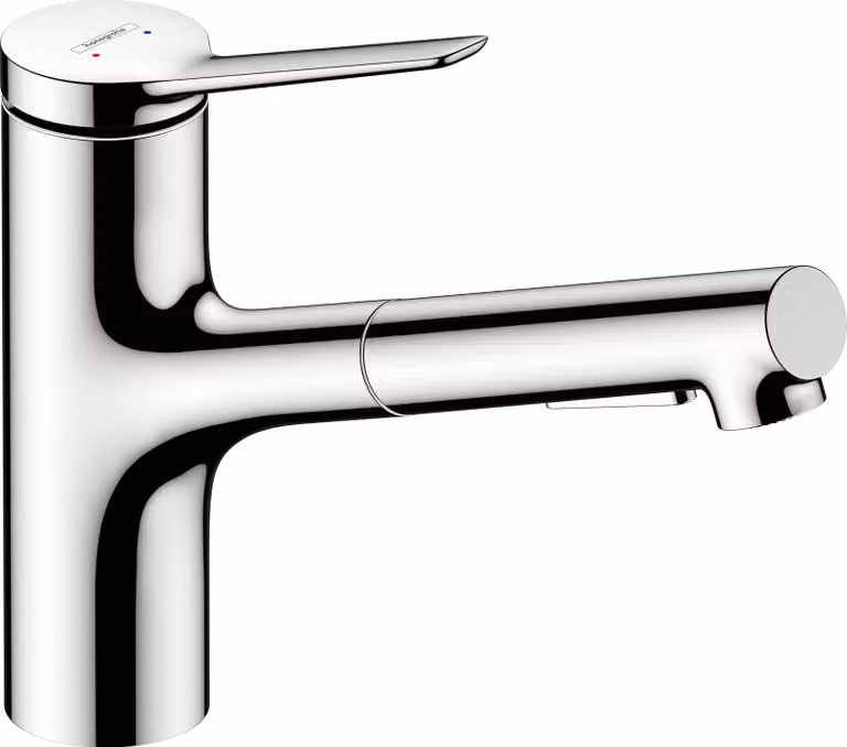 hansgrohe Zesis M33 Mitigeur Cuisine ComfortZone 150, Eco, douchette extractible, 2 jets, chrome, saillie 220 mm, 74810000, 74810000