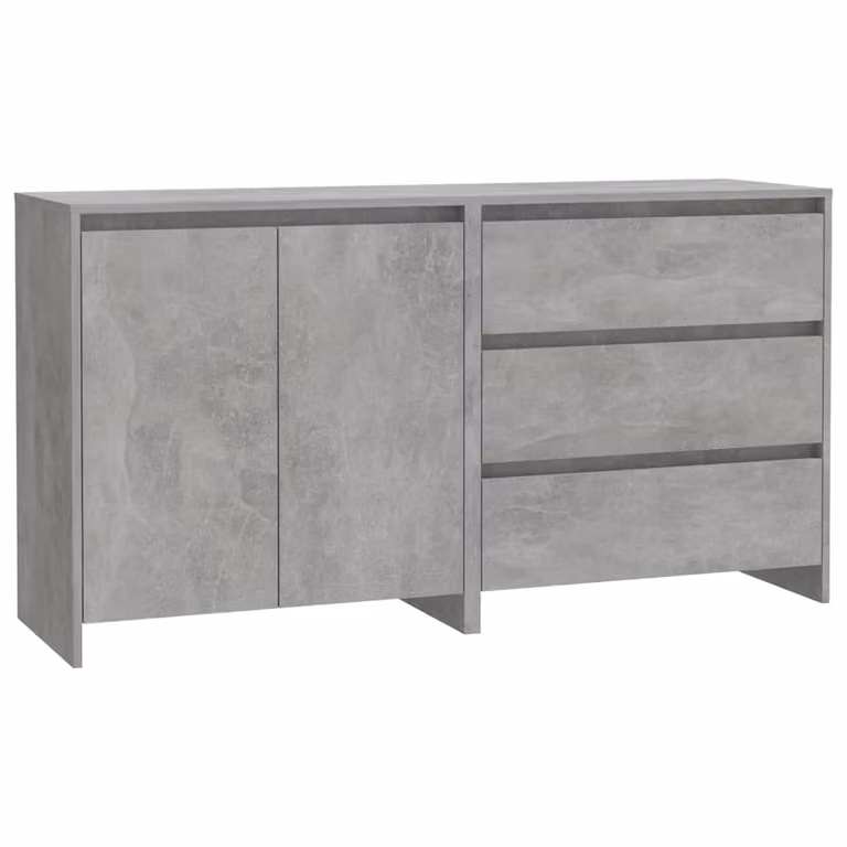 Credenze 2 pz Grigio Cemento in Legno Multistrato