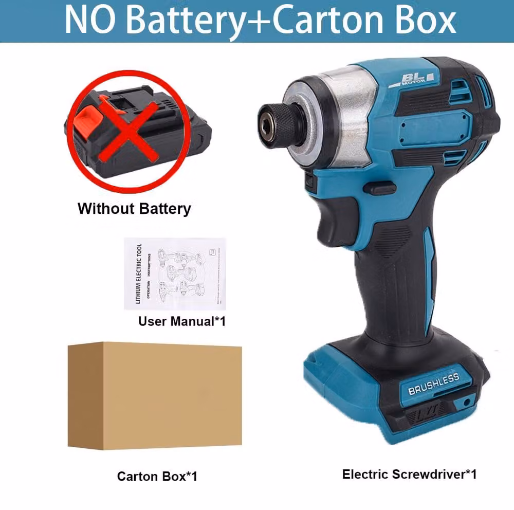 Avvitatore elettrico – Trapano avvitatore a percussione senza fili – Motore brushless – 600 Nm – 18 V – 7000 giri/min – 8800 colpi/min – Senza batteria e caricabatterie