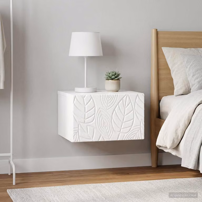 Set di 2 tavolini da parete laterali vidaXL in MDF bianco lucido