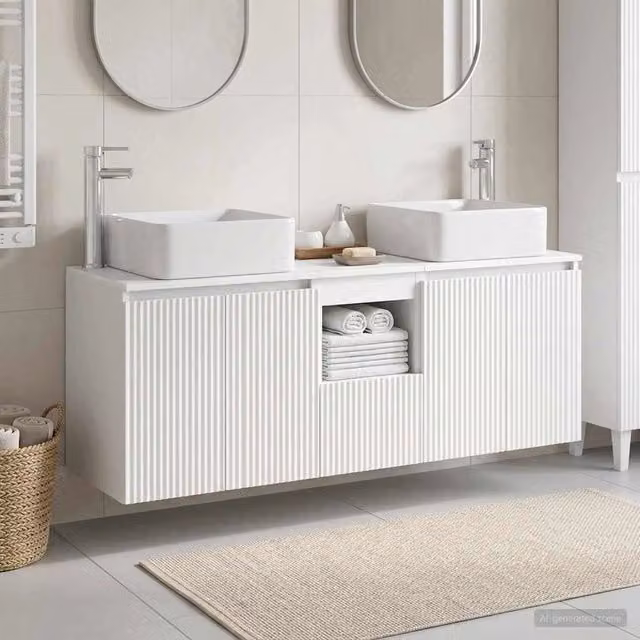 Set di Armadi da Bagno 3 pz Bianco 135 x 35 x 80 cm 3405657