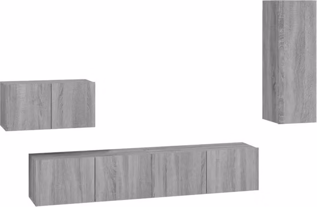 Set di Mobili Porta TV 4 pz | Armadietto TV | Mobile Porta TV Grigio Sonoma in Legno Multistrato