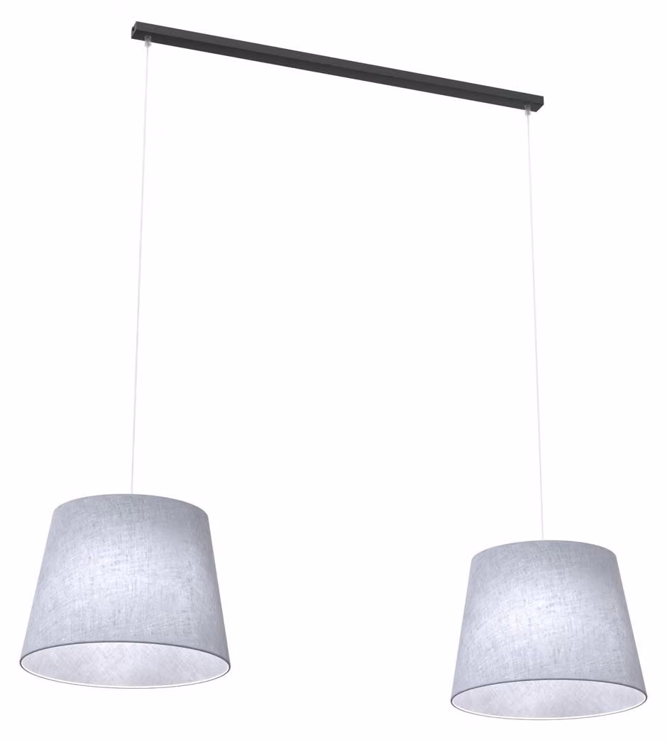 Lampada a sospensione EPOCA grigio-nera 2xE27x20W in tessuto, dimensioni: 150x128x38 cm, IP20, Emibig