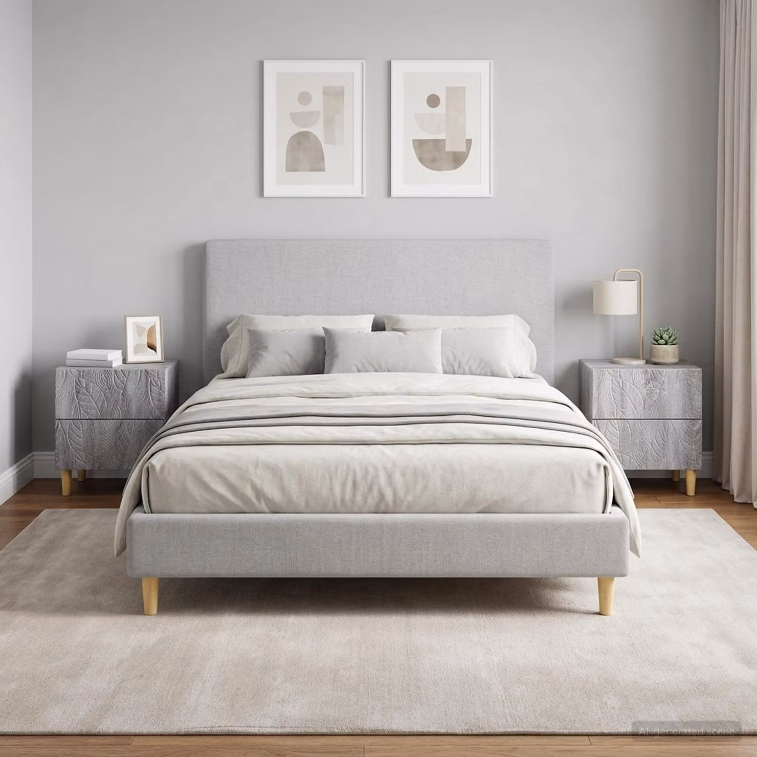 Set di 2 comodini vidaXL in stile moderno colore grigio, L: 43 cm, P: 34,5 cm, H: 48 cm