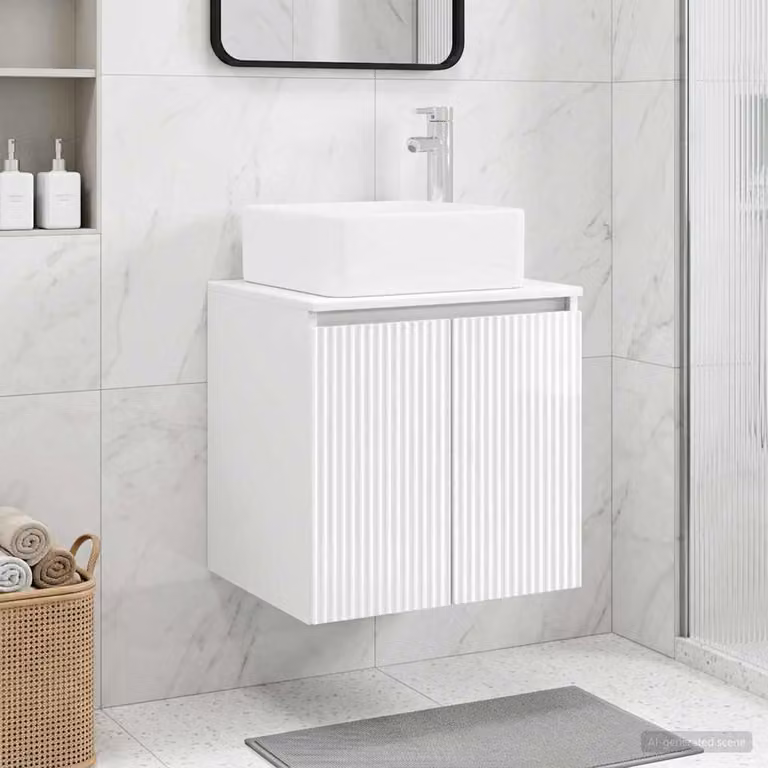 Mobile Lavabo da Parete vidaXL Bianco Lucido Moderno L/P/H: 49,5 x 41 x 63 cm