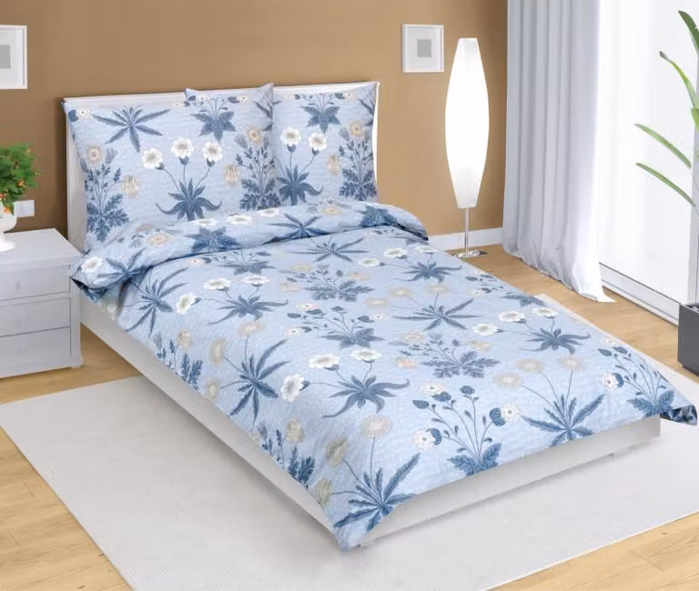 Biancheria da letto in cotone - 140x200 cm. 70x90 - blu