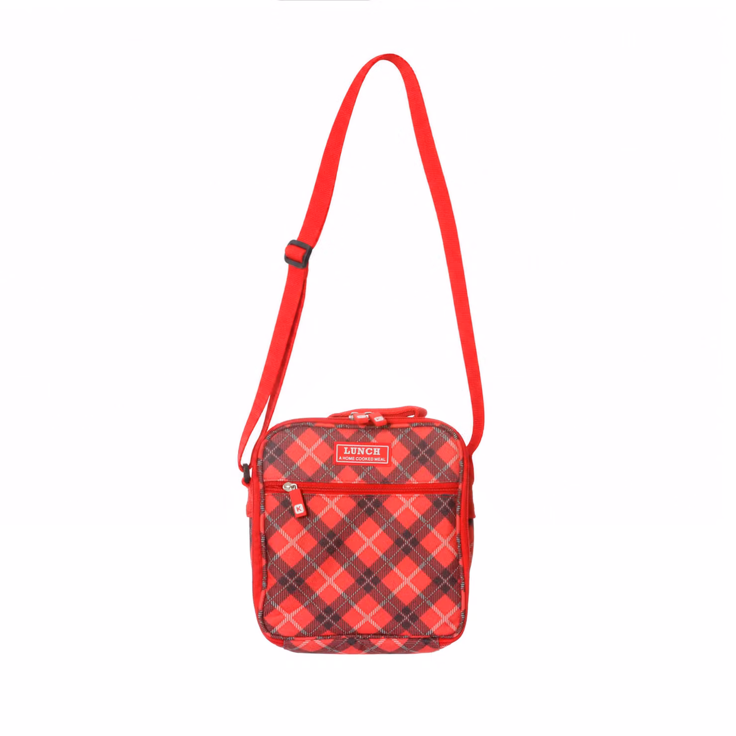 Borsa porta pranzo KASANOVA con tracolla e motivo tartan rossa, impermeabile, capacità 5 litri – 2
